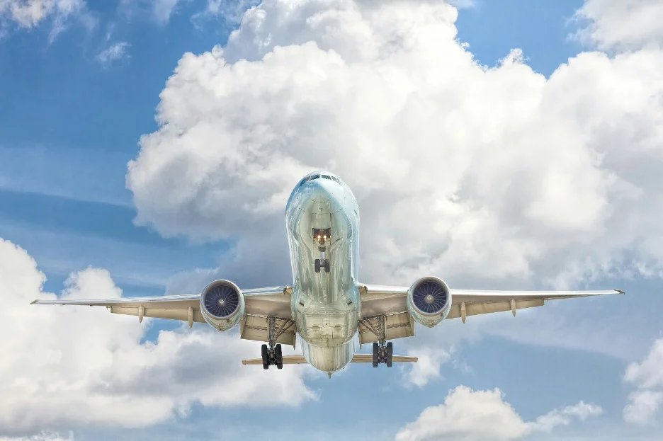 airplane in clouds